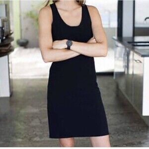 EMERSON FRY Dress 0 Ponte/Scuba Layering Dress Jet Black Racerback Mini New York
